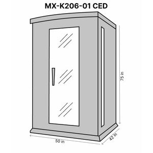 Maxxus 2-Person Low EMF (Under 8MG) FAR Infrared Sauna (Canadian Red Cedar) Dimension Drawing MX-K206-01 CED - Vital Hydrotherapy