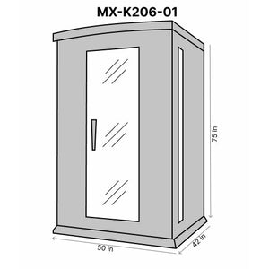 Maxxus 2-Person Low EMF (Under 8MG) FAR Infrared Sauna (Canadian Hemlock) Dimension Drawing MX-K206-01 - Vital Hydrotherapy