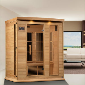 Maxxus 3-Person Near Zero EMF (Under 2MG) FAR Infrared Sauna (Canadian Hemlock) MX-K306-01-ZF - Vital Hydrotherapy