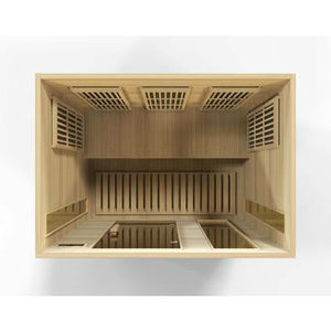 Maxxus Infrared Canadian Hemlock Sauna 3 person top partial build view