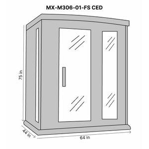 Maxxus 3-Person Full Spectrum Near Zero EMF (Under 2MG) FAR Infrared Sauna (Canadian Red Cedar) Dimension Drawing MX‐M306‐01‐FS CED - Vital Hydrotherapy
