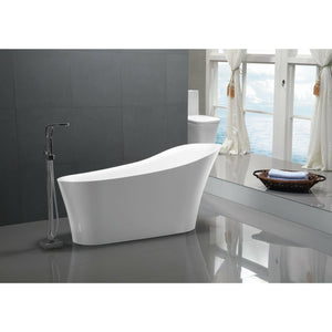 Anzzi Maple Series 5.58 ft. Freestanding Soaking Bathtub in Acrylic High Gloss White - FT-AZ092 - Lifestyle - Vital Hydrotherapy
