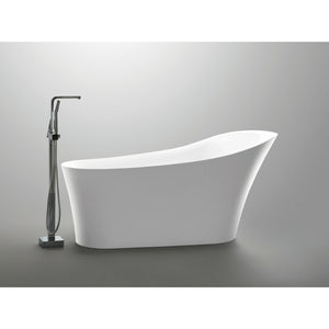 Anzzi Maple Series 5.58 ft. Freestanding Soaking Bathtub in Acrylic High Gloss White - FT-AZ092 - Vital Hydrotherapy