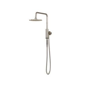 PULSE ShowerSpas Shower System - Aquarius Shower System - All brass construction in Brushed Nickel finish - with 8" Rain showerhead with soft tips, hand shower with 59" double-interlocking stainless steel hose and Magnetic hand shower holder - 1052 - Vital Hydrotherapy