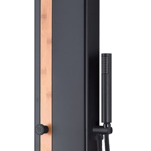 PULSE ShowerSpas Eclipse Matte Black ShowerSpa - Aluminum body - Single function wand hand shower and single function body jet - 1060MB-BA - Vital Hydrotherapy