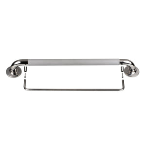 PULSE Ergo Safety Bar Stainless Steel - With a decorative design - Safety bar in Polished Chrome stainless finish - Ergonomic soft grip and Optional Towel Bar components - 4006 - Vital Hydrotherapy
