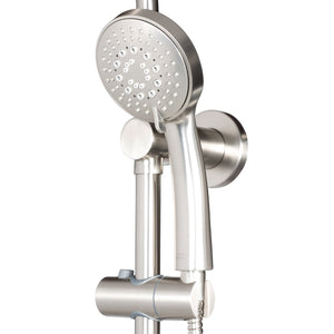PULSE ShowerSpas Shower System - Lanai Shower System - 3-Function faced hand shower with 59" double-interlocking stainless steel hose and brass shower arm - Brushed Nickel - 1089 - Vital Hydrotherapy