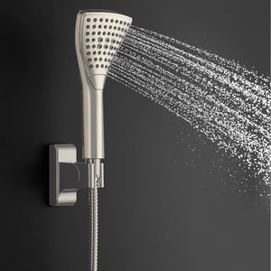 PULSE ShowerSpas Shower System - PowerShot Shower System - 3-function hand shower and hand shower holder - Brushed Nickel - Rain showerhead - 1056 - Vital Hydrotherapy