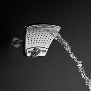 PULSE ShowerSpas 8” rain modern curved showerhead - PowerShot Showerhead - Polished Chrome - Waterfall - 2056 - Vital Hydrotherapy