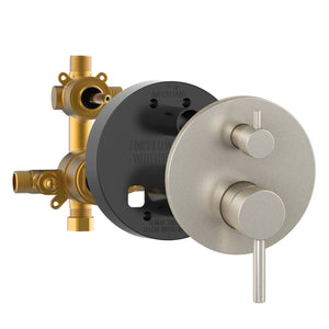PULSE ShowerSpas Combo Shower System - Thru-temp pressure balance mixing valve and brass diverter - Brushed Nickel - 3006 - Vital Hydrotherapy