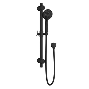 PULSE ShowerSpas Combo Shower System - 10 inch rain showerhead, 5-function stainless steel hand shower, Brass shower arm, Brass slide bar, Thru-temp pressure balance mixing valve and brass diverter - Matte black - 3006 - Vital Hydrotherapy
