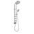 PULSE ShowerSpas Chrome Shower System - Saturn Shower System - 8-inch rain showerhead, 5-function hand shower, 3 PULSE PowerSpray™ body jets, Top two body jets, Brass slide bar and Brass diverter located at the bottom of the system - 1058 - Vital Hydrotherapy