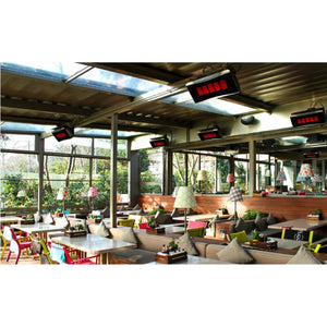 Platinum 500 Smart-Heat Natural Gas Heater Tinted Glass Ceramic Screen ceiling mounted set outdoor