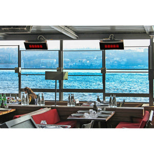 Platinum 500 Smart-Heat Natural Gas Heater Tinted Glass Ceramic Screen i-beam mounted set indoor