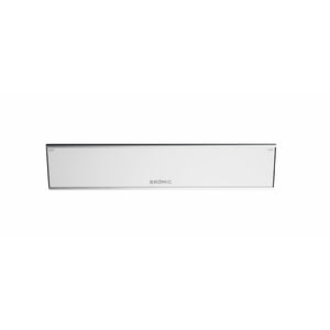 2300W Platinum Smart-Heat Electric Heater in White Stainless Steel Tinted Glass-Ceramic Screen Slim-line Design in white background