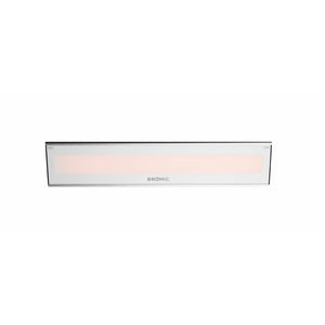 2300W Platinum Smart-Heat Electric Heater in White Stainless Steel Tinted Glass-Ceramic Screen Slim-line Design in white background