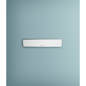 2300W Platinum Smart-Heat Electric Heater in White Stainless Steel Tinted Glass-Ceramic Screen Slim-line Design in plain background