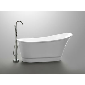 Anzzi Prima 67 in. Acrylic Flatbottom Non-Whirlpool Bathtub in Marine Grade Acrylic High Gloss White FT-AZ095 - Vital Hydrotherapy