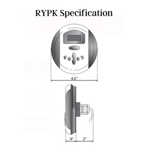 SteamSpa Royal Control Panel Specification drawing - Vital Hydrotherapy
