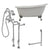 Cambridge Plumbing 61-Inch Cast Iron Slipper Clawfoot Tub (Porcelain enamel interior and white paint exterior) and Freestanding Plumbing Package (Brushed Nickel) ST61-398684-PKG-NH - Vital Hydrotherapy