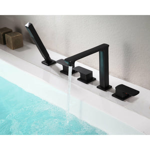 Anzzi Shore 3-Handle Deck-Mount Roman Tub Faucet with Handheld Sprayer - Oil Rubbed Bronze Finish - Roman Tub Faucet Handle - Extendable Handheld Sprayer - FR-AZ102 - Lifestyle - Vital Hydrotherapy