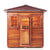 Enlighten Sauna InfraNature Original Infrared Outdoor Canadian red cedar inside and out 5 person sauna peak roofed front view