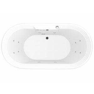 Anzzi Sofi 5.6 ft. Center Drain Whirlpool and Air Bath Tub in Glossy Ultra White Acrylic Finish With Polished Chrome Trim FT-AZ201 - Top View - Vital Hydrotherapy