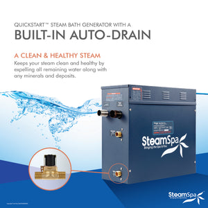 SteamSpa Oasis 7.5 KW QuickStart Acu-Steam Bath Generator - with built-in auto drain - OAT750 - Vital Hydrotherapy