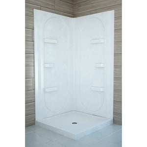 Anzzi Studio 38 in. x 38 in. x 75 in. 2-piece DIY Friendly Corner Shower Surround in White SW-AZ007WH - Lifestyle - Vital Hydrotherapy