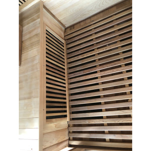 SunRay Roslyn 4-Person Indoor Infrared Sauna - Natural Canadian Red Cedar - Infrared carbon nano heaters - Inside view