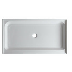 Anzzi Tier 32 x 60 in. Single Threshold Shower Base in Marine Grade Acrylic With Fiberglass Reinforcement in High Gloss White Finish - SB-AZ03 - Center Drain - Vital Hydrotherapy