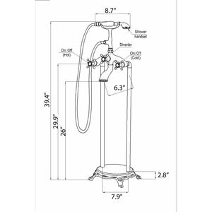 Tugela Faucet Specification Drawing - Vital Hydrotherapy