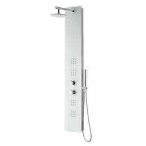 Anzzi Veld Series 64 Inch Full Body Shower Panel with Swiveling Crested Heavy Rain Shower Head, Two Shower Control Knobs, Four Acu-stream Vector Massage Body Jet Sets and Euro-grip Hand Sprayer SP-AZ048 - Vital Hydrotherapy