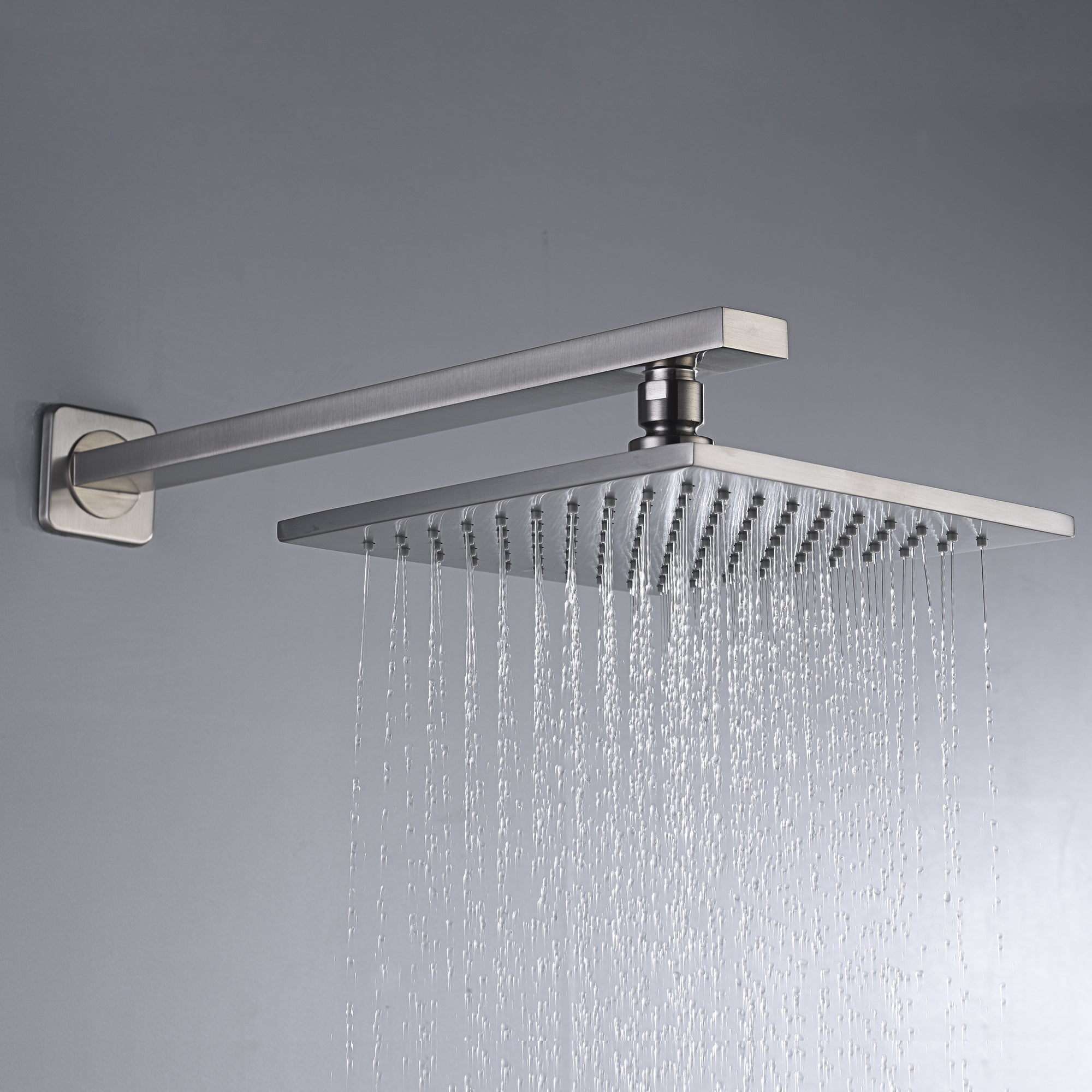 Anzzi Viace Series Wall Mounted Singular Lever Handle Control and Heavy Rain Showerhead in Brushed Nickel SH-AZ041 - Vital Hydrotherapy
