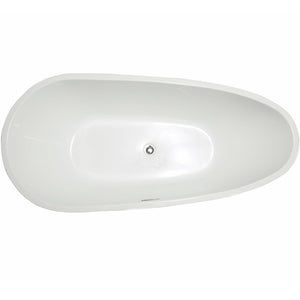Legion Furniture 68" White Freestanding Soaking Tub - Acrylic - Soft Curves - Egg-Shape - Not Included: Faucet - Top view - WE6515 - Vital Hydrotherapy