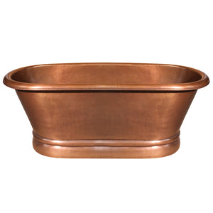 Whitehaus Bathhaus Copper Freestanding Handmade Double Ended Bathtub with Hammered Exterior, Lightly Hammered Interior and No Overflow WHCT-1002-OCH - Vital Hydrotherapy