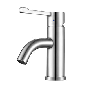 Whitehaus Waterhaus Solid Stainless Steel, Single Hole, Extended Single Lever Lavatory Faucet WHS0221-SB - Vital Hydrotherapy