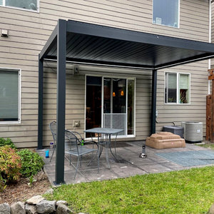 Bon Pergola Motorized Aluminum 10'x13' Villa Pergola VP-DIY-3425 - Black - Lifestyle setting - Vital Hydrotherapy