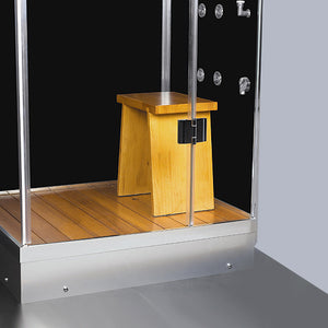 Athena steam shower oak wood shower grid and oak seat