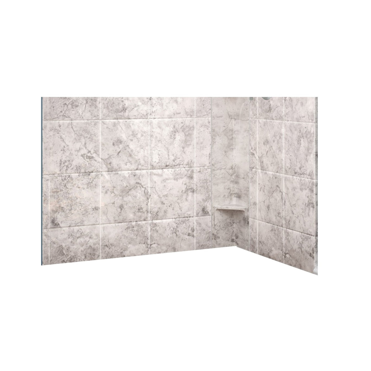 Avora Bath 12x12 Tile Limestone Acrylic Alcove Shower Walls 60"W x 36"D x 96"H AV60361212TBSWS