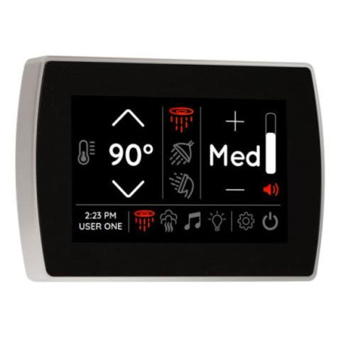 ThermaSol STC Steam Shower Control, 5" Touchscreen, Contemporary Flushmount