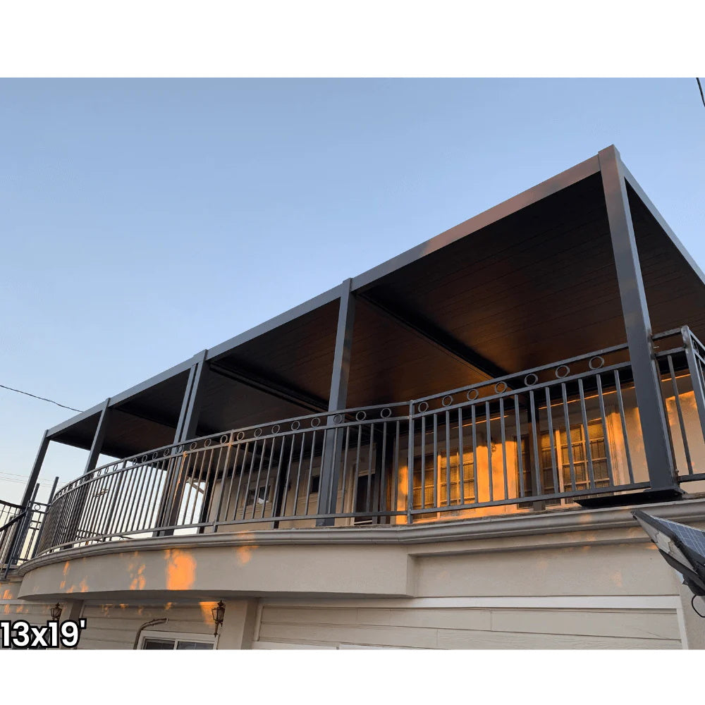 Bon Pergola Motorized Aluminum 13'x19' Villa Pergola - Black - VP-DIY-6425 - Outdoor Setting - Vital Hydrotherapy