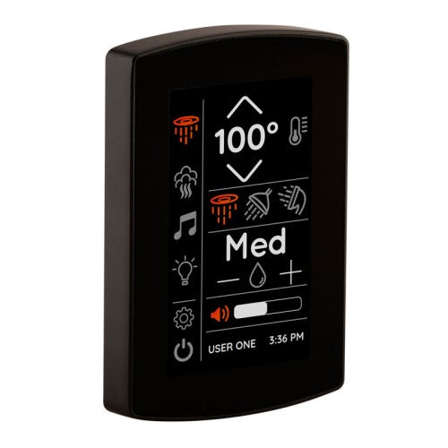 ThermaSol STC Steam Shower Control, 5" Touchscreen, Contemporary Flushmount