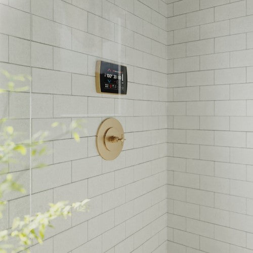 ThermaSol STC Steam Shower Control, 5" Touchscreen, Contemporary Flushmount