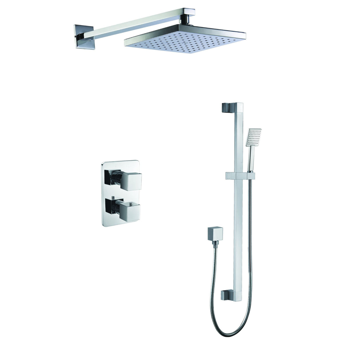 ALFI 2 Way Thermostatic Square Shower Set AB2830