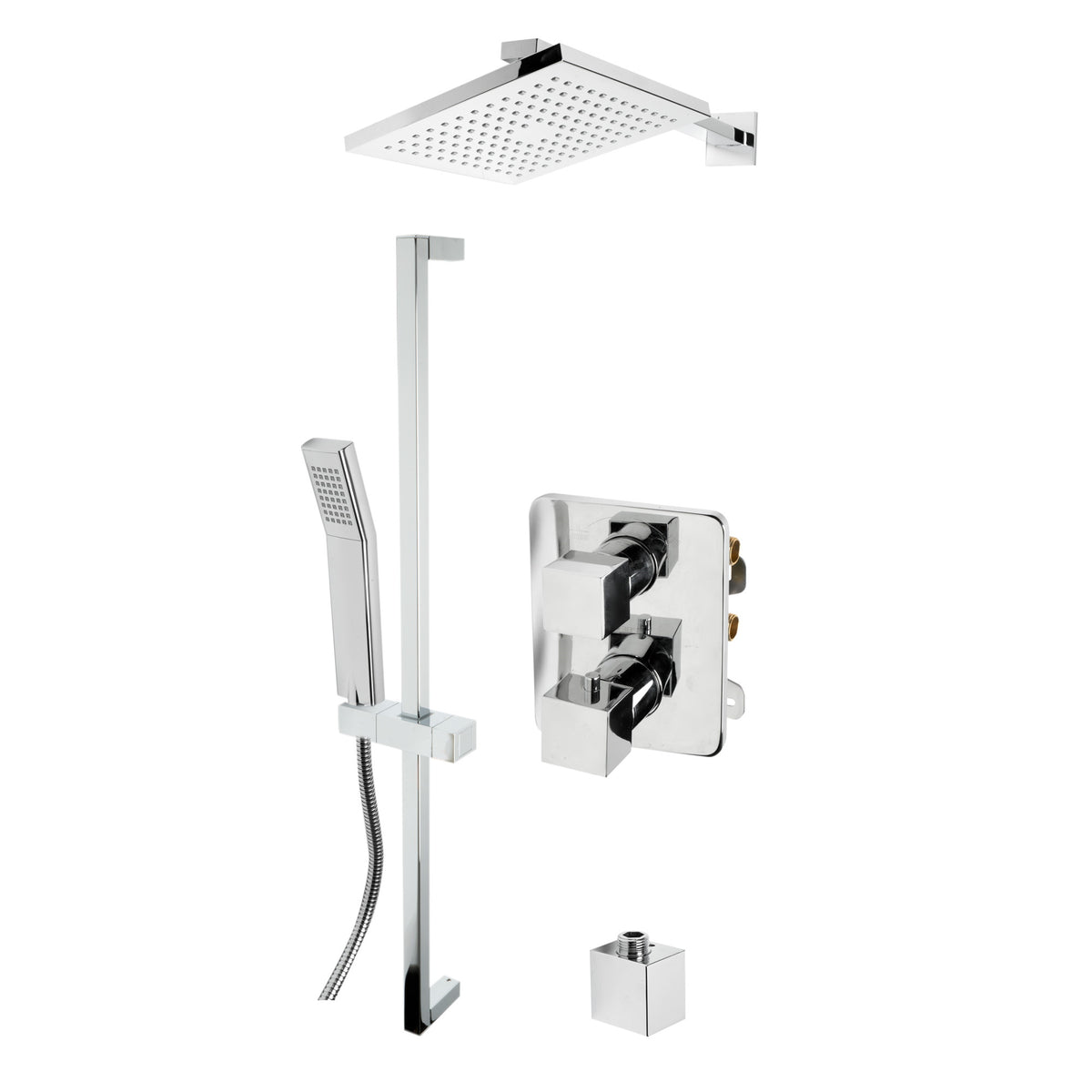 ALFI 2 Way Thermostatic Square Shower Set AB2830