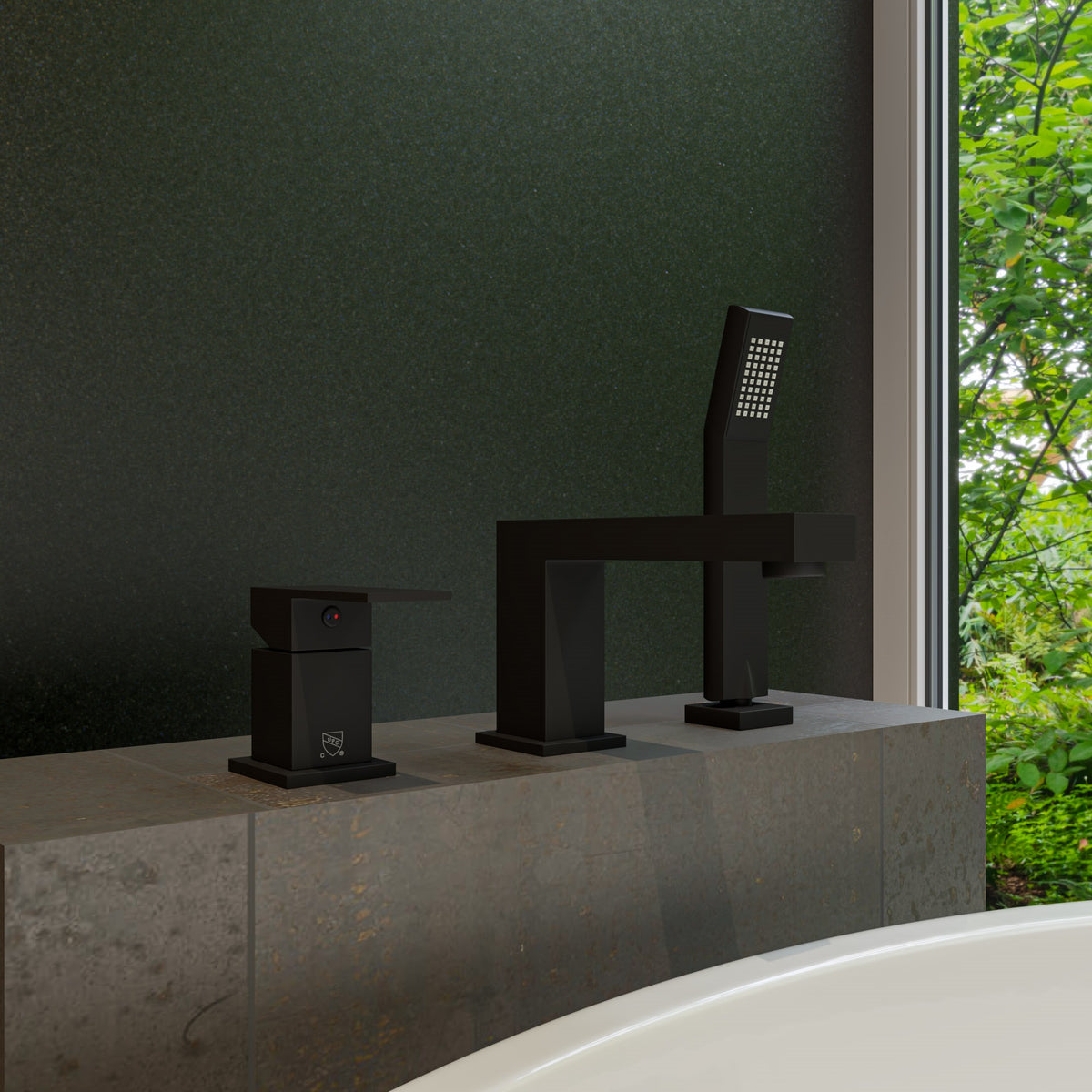 ALFI 3 Hole Deck Mounted Tub Filler with Hand Held Shower AB2322