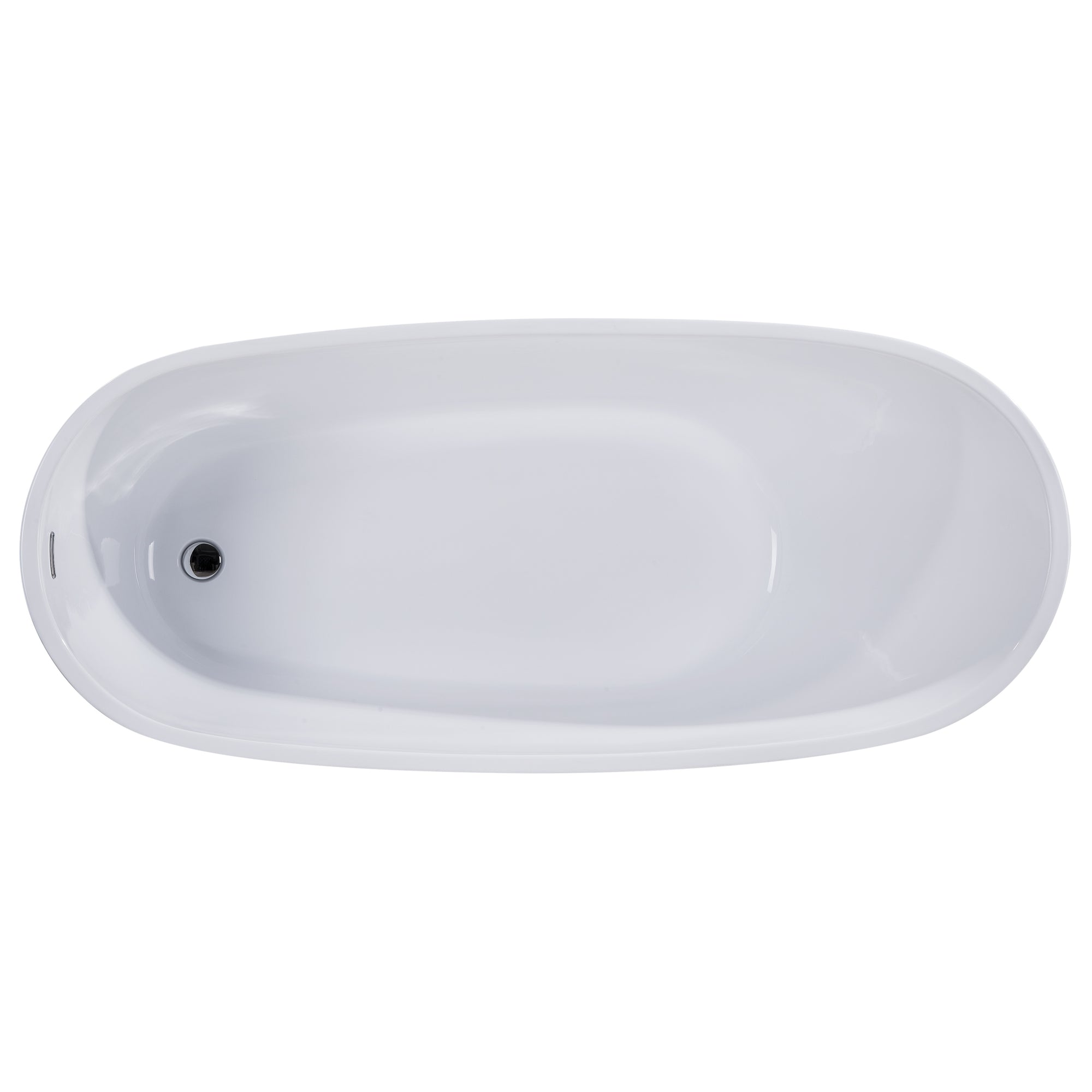 ALFI 68-Inch Oval White Freestanding Acrylic Soaking Bathtub AB8826