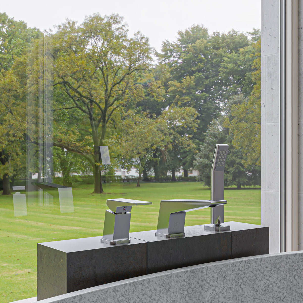 ALFI Deck Mounted 3 Hole Tub Filler & Shower Head AB2464