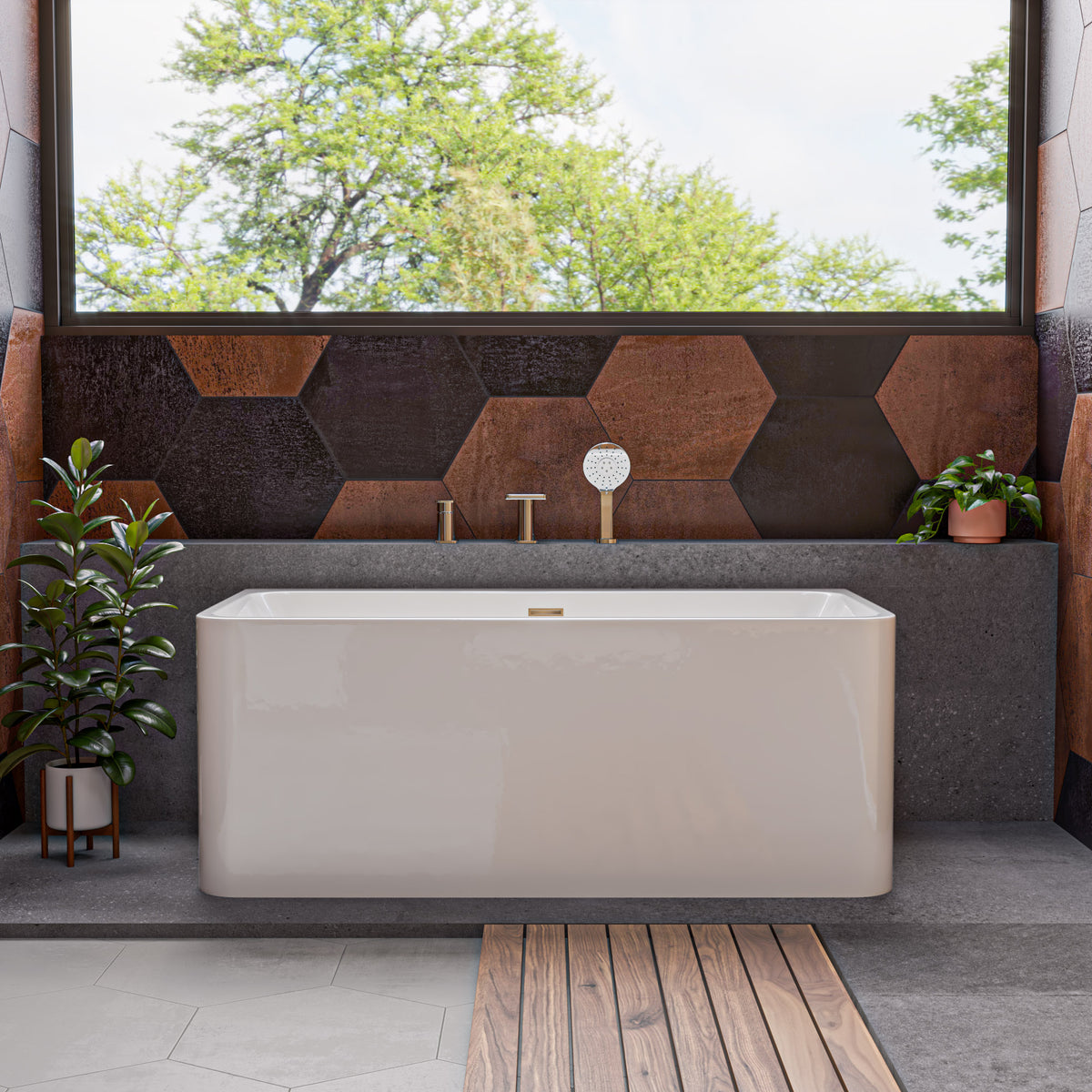 ALFI Deck Mounted Tub Filler with Hand Held Showerhead AB2879